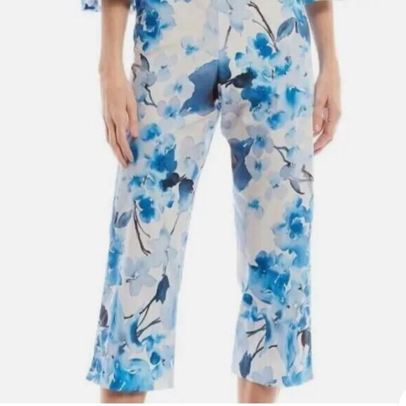 NWT Bryn Walker Cropped Floral Pull On Pants Sz XS - Picture 1 of 6